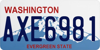 WA license plate AXE6981