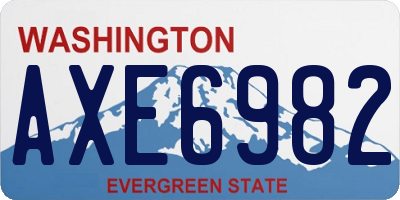WA license plate AXE6982