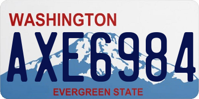 WA license plate AXE6984