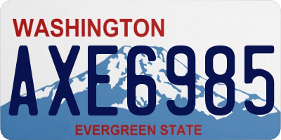 WA license plate AXE6985