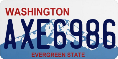 WA license plate AXE6986