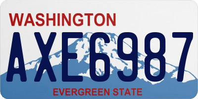 WA license plate AXE6987