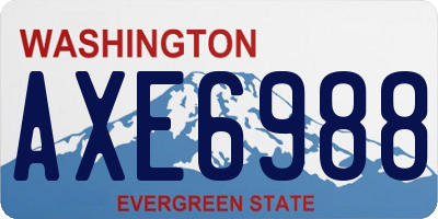 WA license plate AXE6988