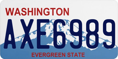 WA license plate AXE6989