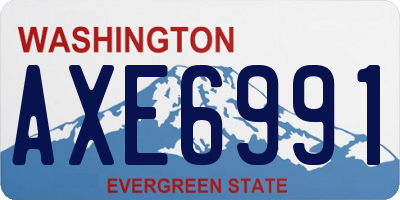 WA license plate AXE6991