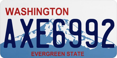 WA license plate AXE6992