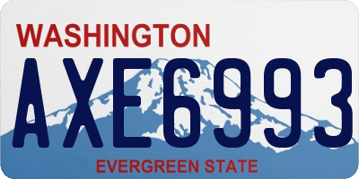 WA license plate AXE6993