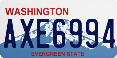 WA license plate AXE6994