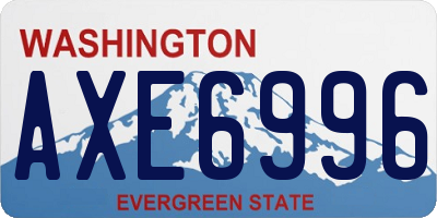 WA license plate AXE6996