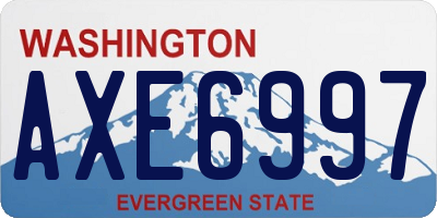 WA license plate AXE6997