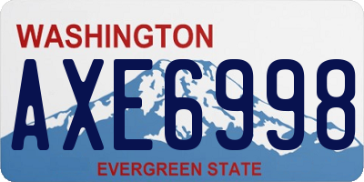 WA license plate AXE6998