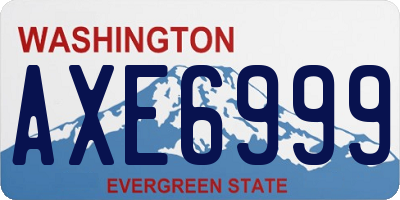 WA license plate AXE6999