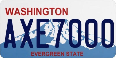 WA license plate AXE7000