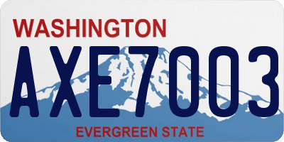 WA license plate AXE7003