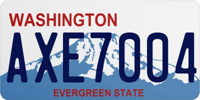 WA license plate AXE7004