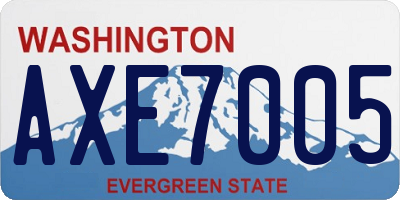 WA license plate AXE7005