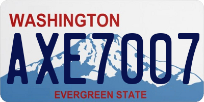 WA license plate AXE7007