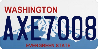 WA license plate AXE7008