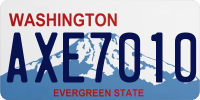 WA license plate AXE7010