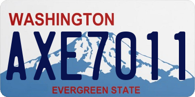 WA license plate AXE7011