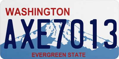 WA license plate AXE7013