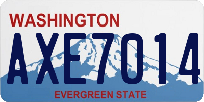 WA license plate AXE7014