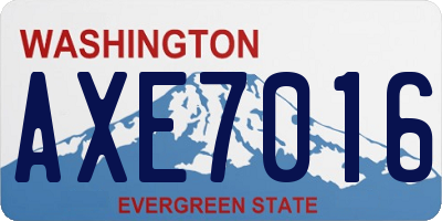 WA license plate AXE7016