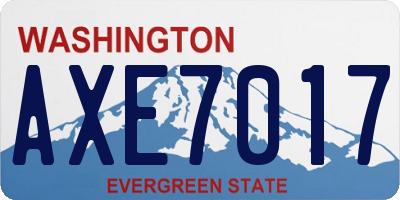 WA license plate AXE7017