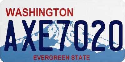 WA license plate AXE7020