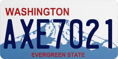 WA license plate AXE7021