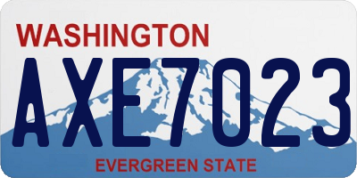 WA license plate AXE7023