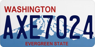 WA license plate AXE7024