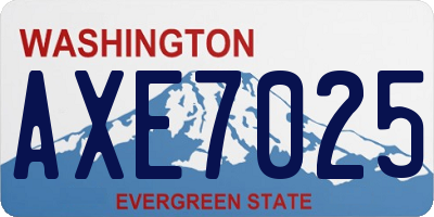 WA license plate AXE7025