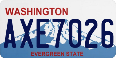 WA license plate AXE7026