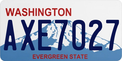 WA license plate AXE7027