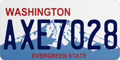 WA license plate AXE7028