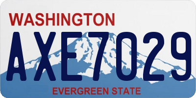 WA license plate AXE7029