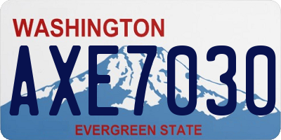 WA license plate AXE7030