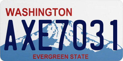 WA license plate AXE7031