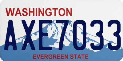 WA license plate AXE7033