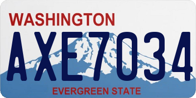 WA license plate AXE7034