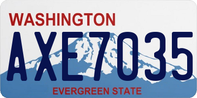 WA license plate AXE7035