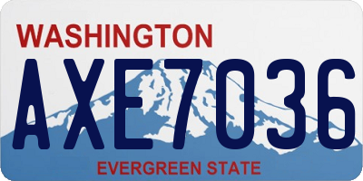 WA license plate AXE7036
