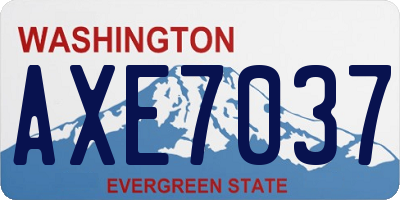 WA license plate AXE7037