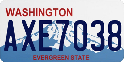 WA license plate AXE7038
