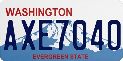 WA license plate AXE7040