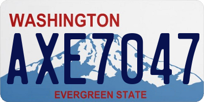 WA license plate AXE7047