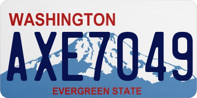 WA license plate AXE7049