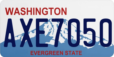 WA license plate AXE7050