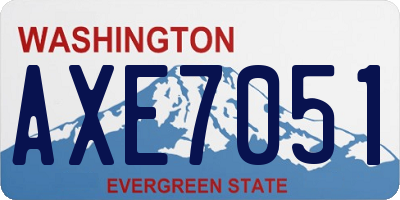 WA license plate AXE7051